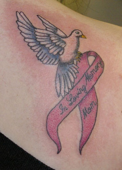 Dove with Ribbon Tattoo Design Picture