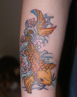 Koi Fish Arm Tattoo Design Picture