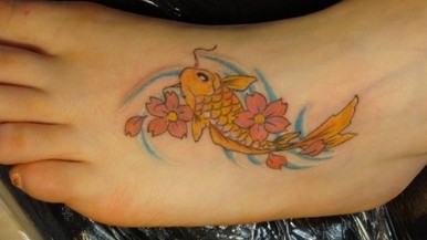 Koi Fish Tattoo Design for Foot Picture