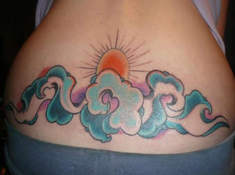 Sun and Cloud Tattoo Design Picture