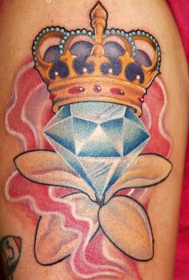 Crown and Diamond Tattoo Design Picture