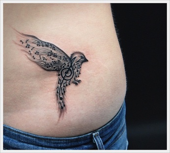 Music Bird Tattoo Design Picture